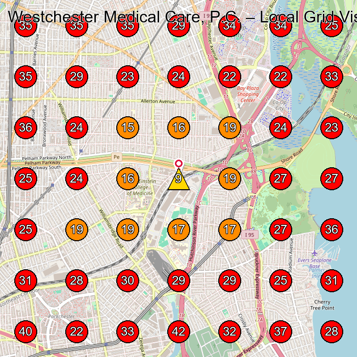 Westchester Medical Care, P.C. GeoGrid visibility map for Personal Injury Attorney in Bronx